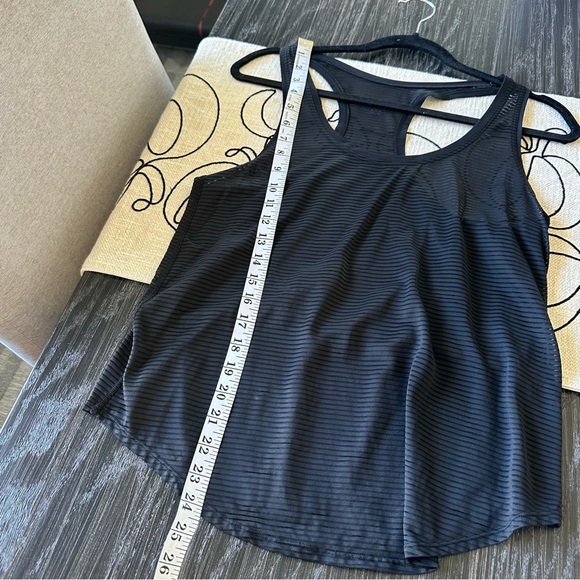 Lululemon All Love Racerback Tank Striped Mesh in Black, Size 10 - Picture 11 of 13